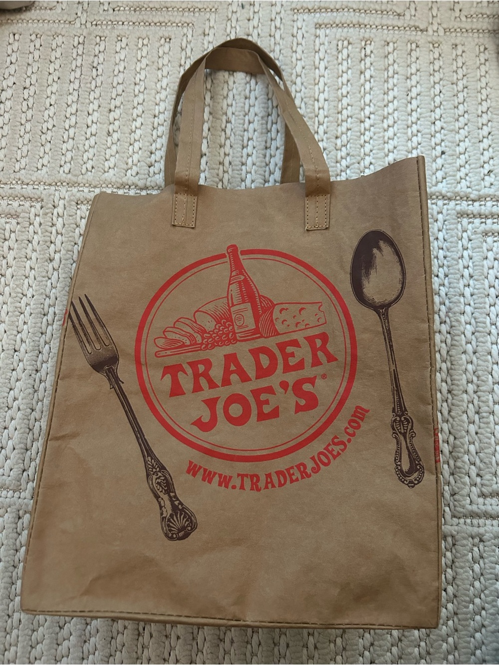 Trader Joe’s Classic Brown & Red Reusable Paper Bag Paperbag - Sustainable